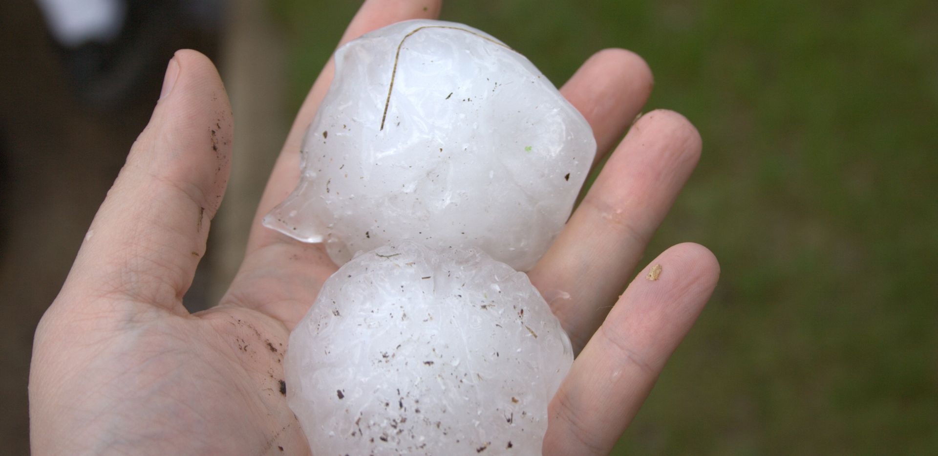 Holding Large Hailstones 